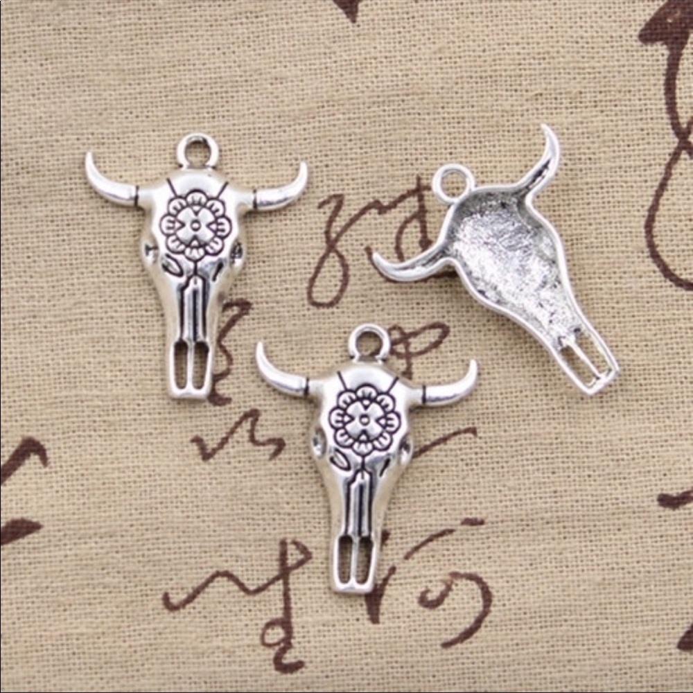 Cattle Skull Charm Necklace